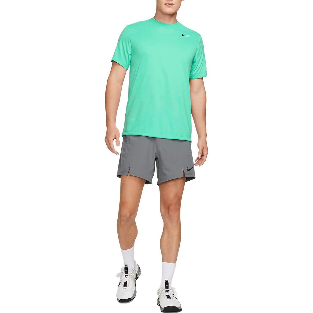 Nike T Shirts Men's Light Green Crew Neck Moderate Straight Fit DX0989-369