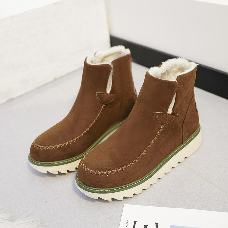 Autumn and winter new fashion velvet thickened European beautiful women's snow boots medium boots