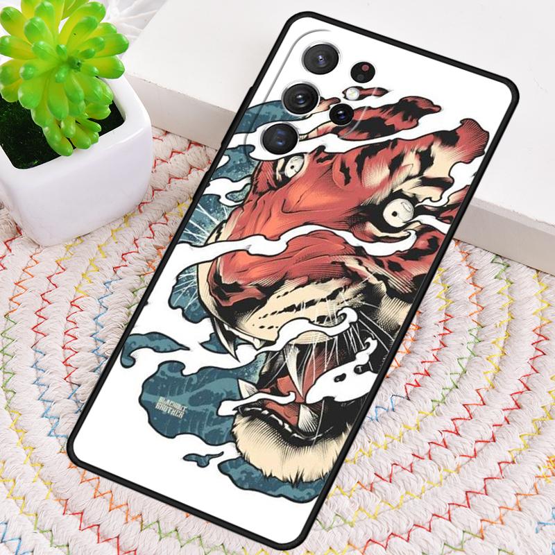Japanese Tiger soft Silicone Phone Case For Samsung Galaxy note 10 pro S26 S25 S24 S23 S22 S21 Plus S25Ultra Capa Cover
