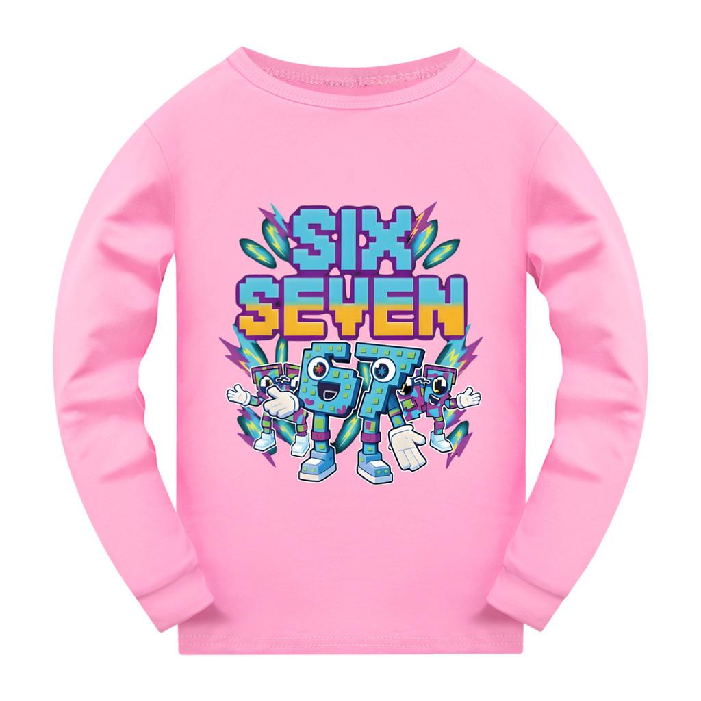 5220 Kids Boys Girls Steal a Brainrot 67 Six Seven Print Long Sleeves T-Shirt