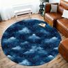 1pc Night Sky Stars Round Chair Mat Area Rug - Non-Slip, Floor Mat for Office, Bedroom, and Indoor Decor -1002091