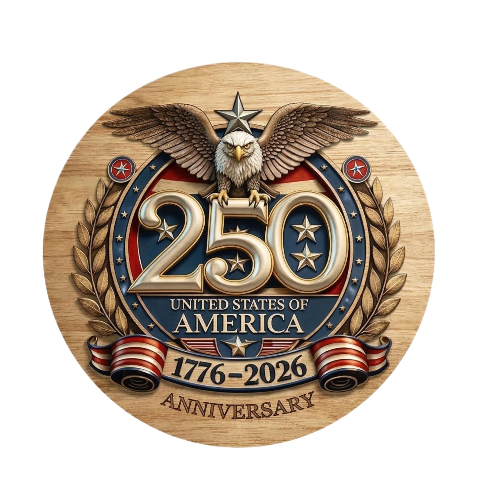 

Wooden Decoration Plaque 0th Anniversary Commemorative Home Decoration Independence Day Wooden Pendant One Size