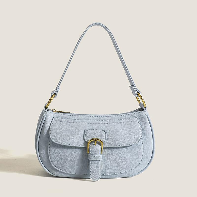 New fashion trend Korean simple casual versatile saddle bag high-end niche solid color portable underarm bag