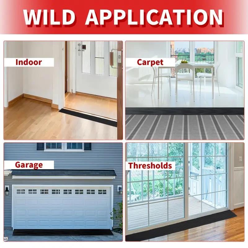 1PC 1m/39.37inch Multi Purpose Ramp Mat Door Threshold Ramp Self Adhesive Durable Non Slip Suitable for Robotic Vacuums Home Acc