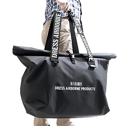[DRESS] Waterproof Tote Bag, 65L/Black, Ideal for Fishing, Disaster Preparedness, Camping, and More. Features a large storage capacity, water repellen