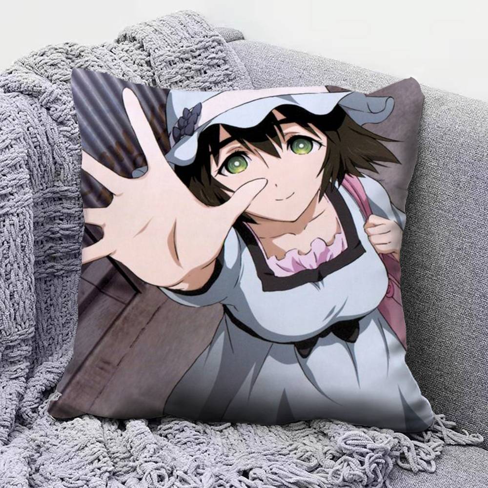Steins;Gate Anime Girl Pillow Covers, Home Sofa Cushion Covers And Aecorative Custom