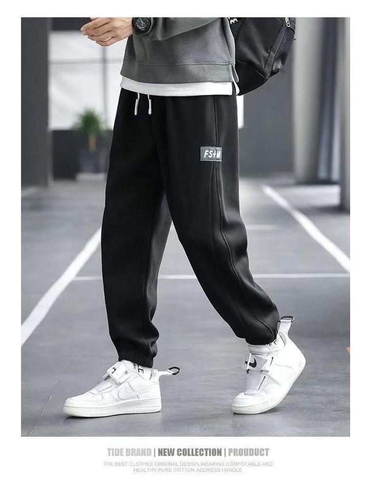 Men's Grey Sweatpants - Trendy Jogger for Spring, Autumn, Winter