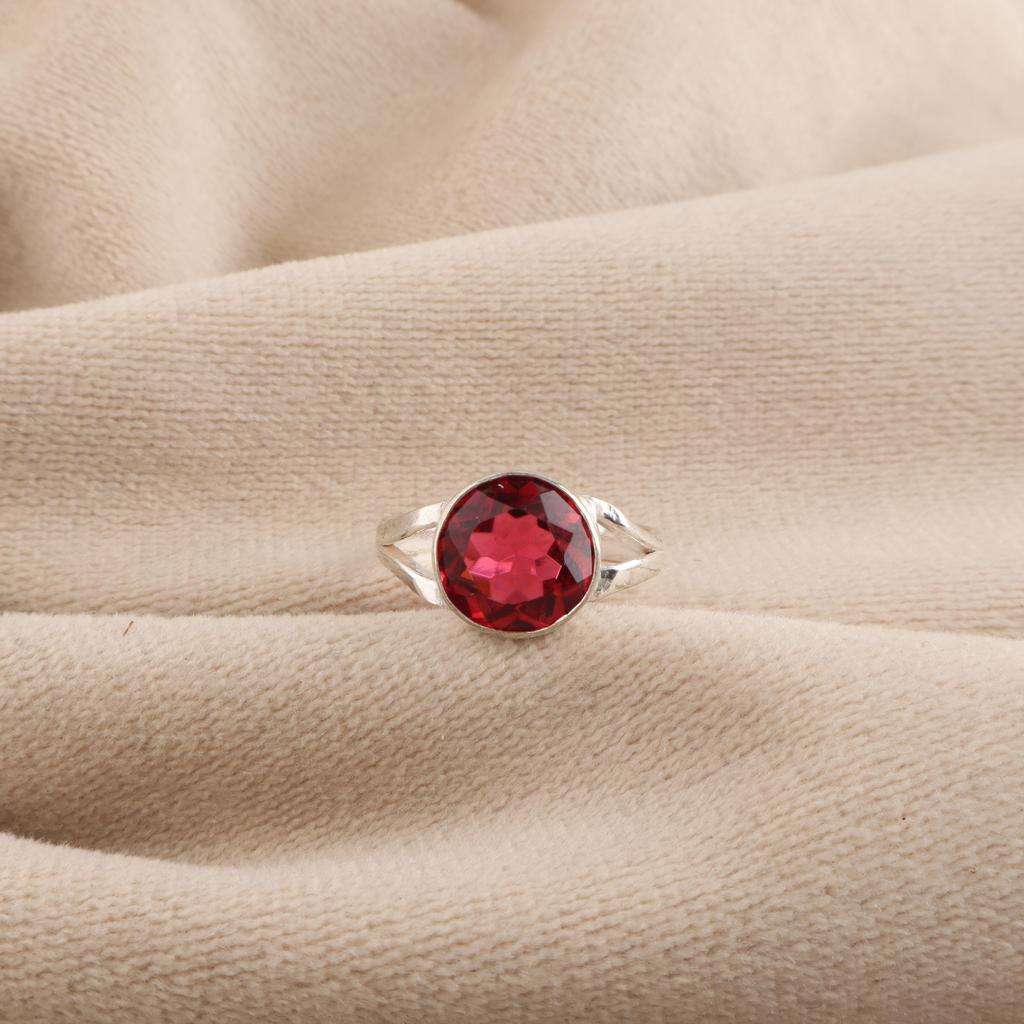 Natürlicher Rosa Rubellit Edelstein Silberring, 925 Sterlingsilber Handgefertigter Ring, Statement Rubellit Ring, Damenschmuck, Schmuckgeschenk RR-83-15
