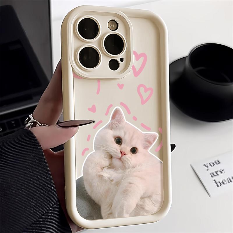 Candy Cute Cat Phone Case For iPhone 13 Case iPhone 11 15 14 12 17 16 Pro Max XR XS 7 8 SE Funny Matte Shockproof Cover