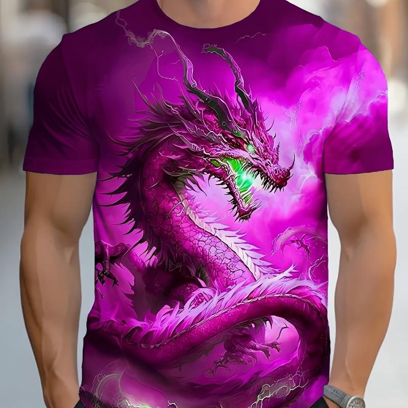 

Large Fashion Dragon Printed T-shirt 5XL