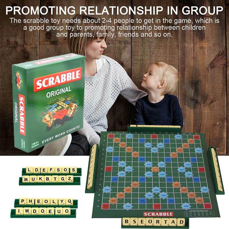 Board Game Scrabble Spelling Puzzle Game Educational Toy Family Party Kids Adult