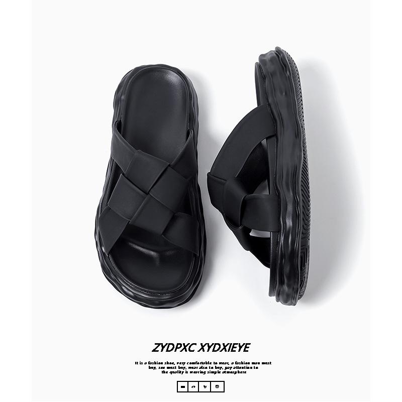 2025 summer new fashionable atmospheric cool slippers flat bottom cross belt outside wear European and American beach shoes 4889-B