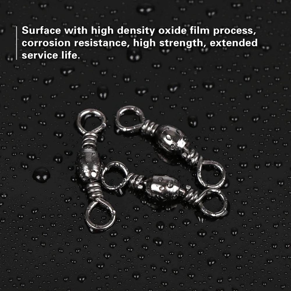 50pcs Connector Barrel Swivels Fishing Line Connector  Fishing Swivels Tackle