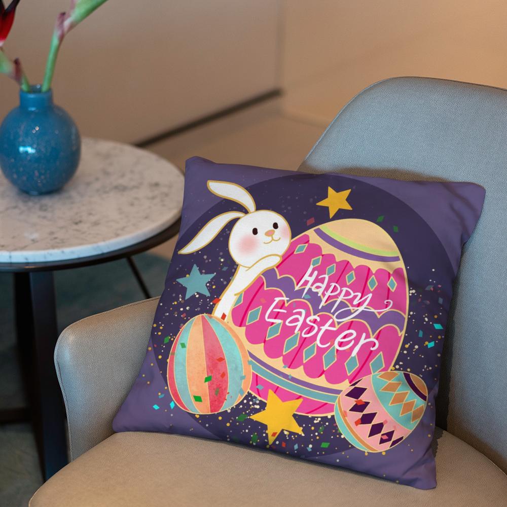 Easter Cushion Cover 2-in-1 Reversible Plush Pillow Cover | Car/Sofa/Bed | Perfect Gift