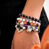 5Pieces Gothic Bracelets Halloween Beaded Handchain Pumpkin Pendant Bracelets