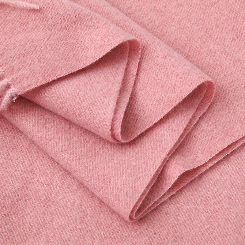Soft Warm Wool Blend Scarf Women Winter Thick Solid Color Long Shawl With Fringe