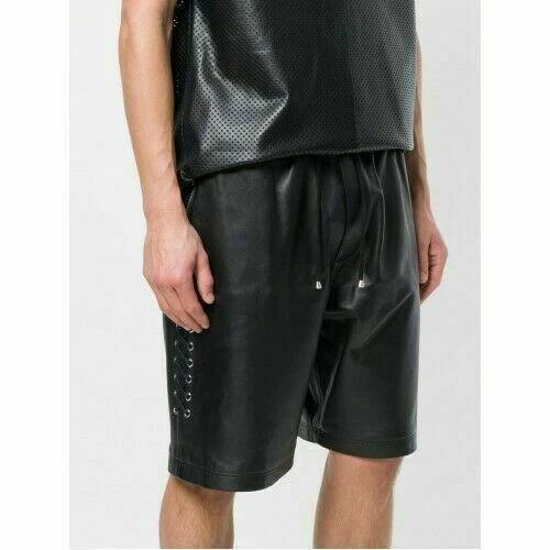 Lambskin Classic Boxer Unique Men Leather Biker Shorts Stylish Sports Genuine