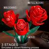 Red Rose Flower Bouquet Building Blocks Toys Home Desk Plant Decoration Assemble Brick Toy Valentine'S Day Gift For Kid Girl Lad
