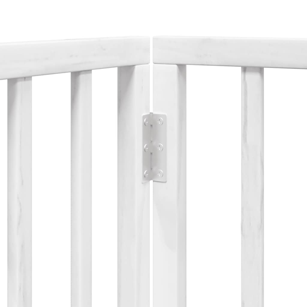 Foldable Dog Gate with Door 6 Panels White 300 cm Poplar Wood