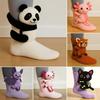 2 Pairs 3D Knit Animal Socks Hand Crocheted Animal Doll Socks Sloth