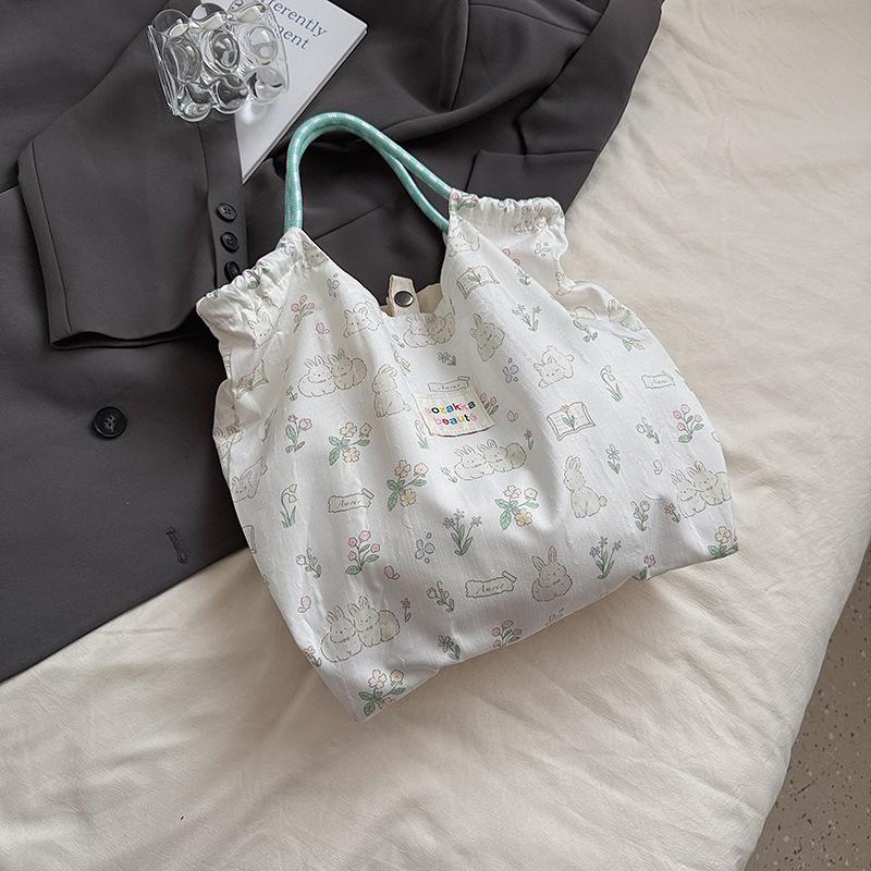 2025 Printed New Large-capacity Commuter Bag Hand Bag Korean Version Shoulder Bag Female Student Cute Canvas Bag