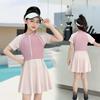 Childrens Onepiece Swimsuit Girls Conservative Bathing Suit With High Elasticity For Water Sports