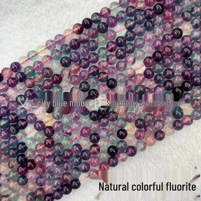 Perline in Fluorite Arcobaleno Naturale 5A: Braccialetto Fai da Te in Cristallo Trasparente Ghiaccio Accessori Rotondi