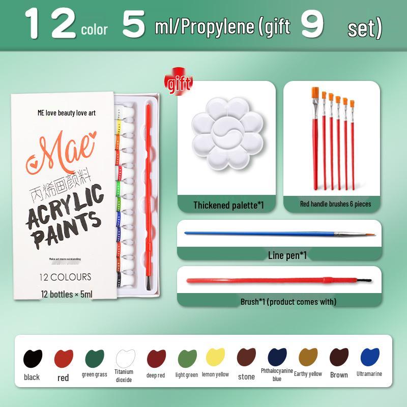 Waterproof Acrylic Paint Set - Fade-Resistant and Washable for Kids' Graffiti and Textile Art
