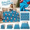 Christmas Flannel Throw Blanket with Wearing a Hat, All-Over Holiday Print Decorative Blanket for Couch, Sofa, Bed and Bedroom