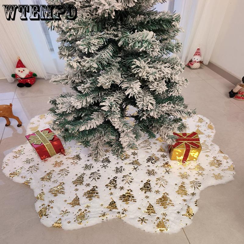 WTEMPO Christmas Tree Skirt Christmas Tree Snowflake Patterns Printed Xmas Tree Skirt Winter Indrro Outddor Party Christmas Tree Decor Mat