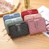 Versatile Embroidery Card Holder Zipper Leather Short Wallet Large Capacity Heart Coin Purse Women