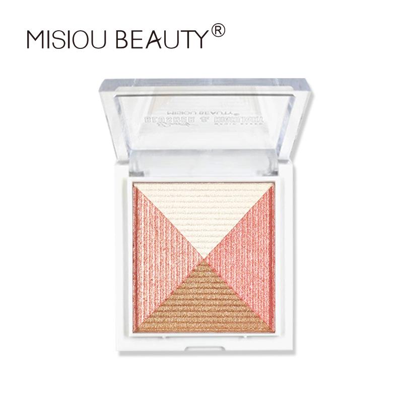 Four-Season Shimmer & Contour Palette: Natural Highlight, Brightening Powder, Fine Texture, All-in-One Blush with Four Colors.