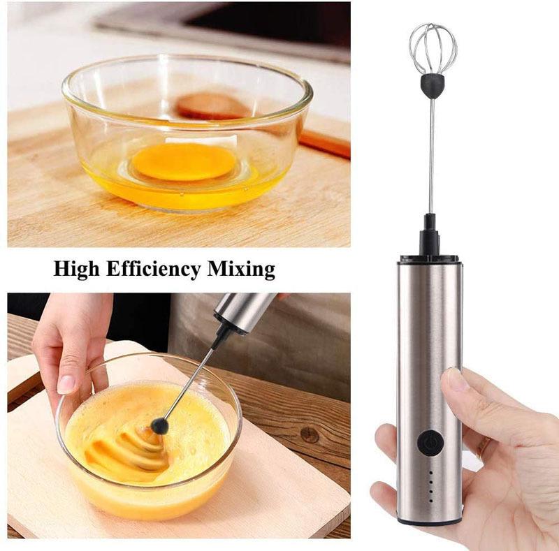 Adjustable 3-Speed Stainless Steel Electric Handheld Milk & Egg Frother