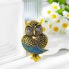 Vintage Owl Brooch Elegant Alloy Jewelry With Crystals Rhinestones for Women Men Gift for Fashion Accessories
