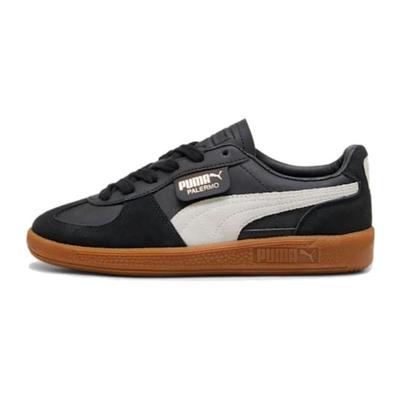 Palermo Leder Große Kinder Schwarz Federgrau Gummi Kinder Sneaker 397275-03