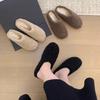 Dongdaemun Fashion Lamb Wool Bag Head Wool Slippers Women's Autumn and Winter Wear 2025 New One-pedal Cotton Slippers