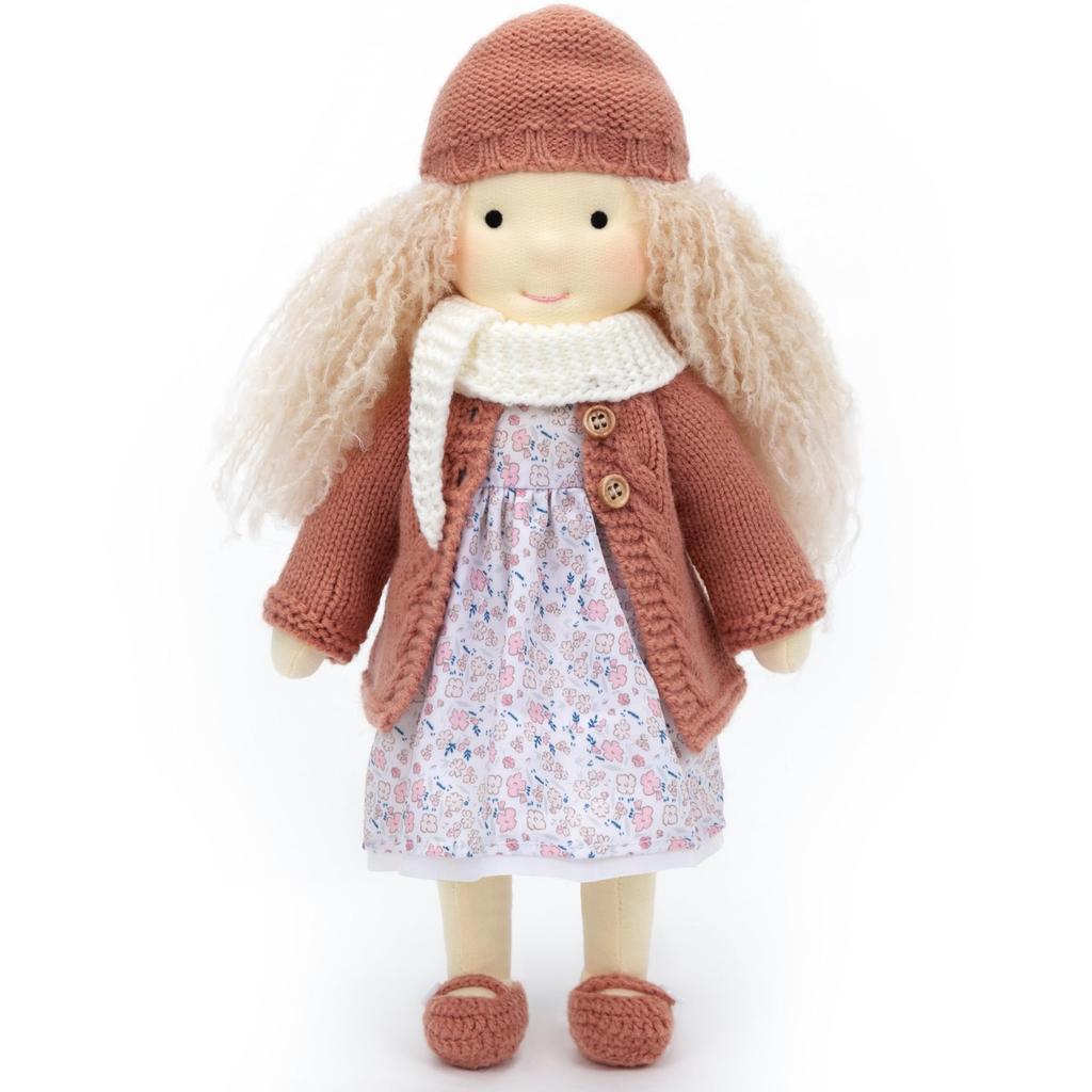 BlissfulPixie Waldorf Doll Handmade Doll Genesis 30cm Soft Girl Cute Stuffed Animal Best Doll for Kids -
