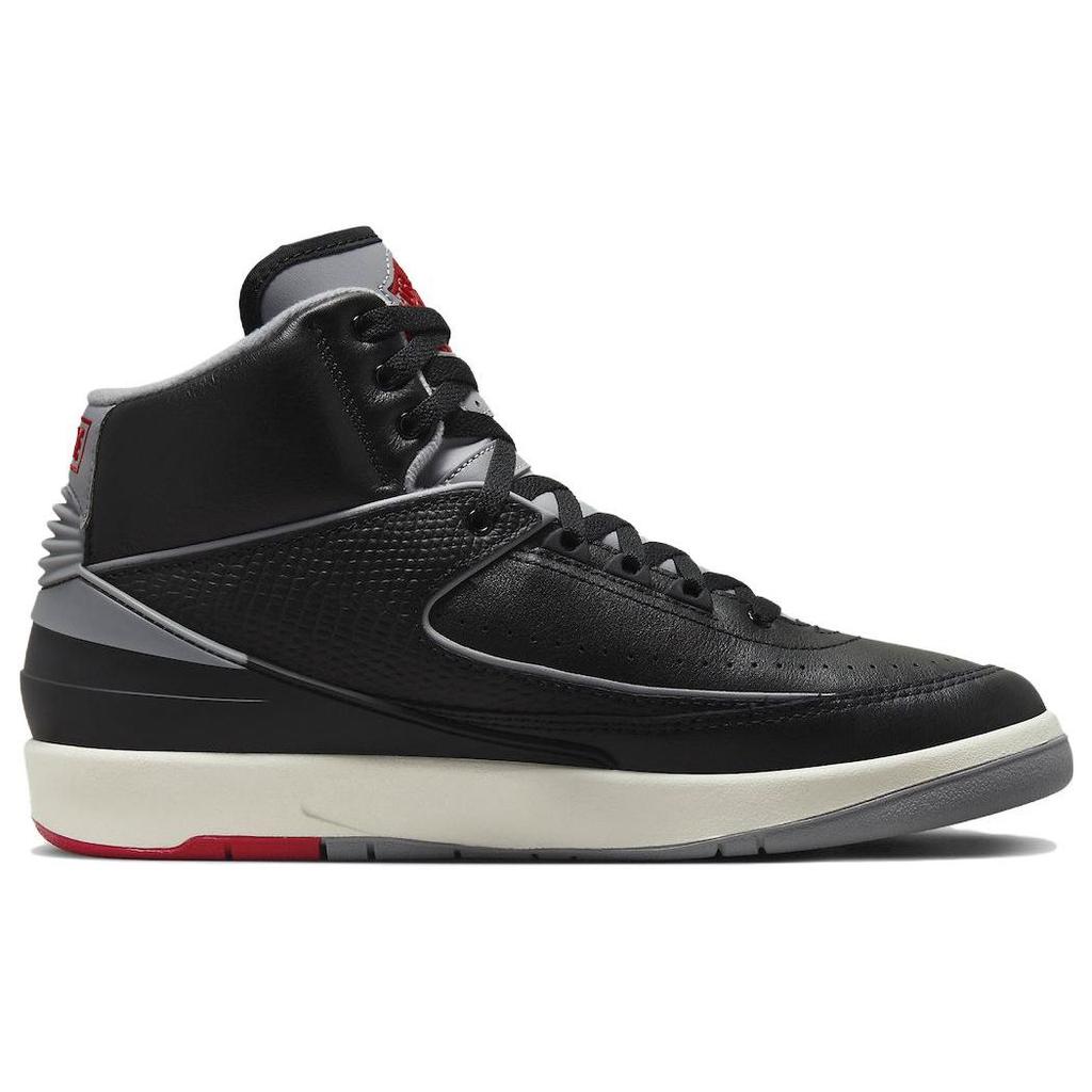 Air Jordan 2 Retro Black Cement Men Sneakers Cement-Grey Fire-Red Sail DR8884-001