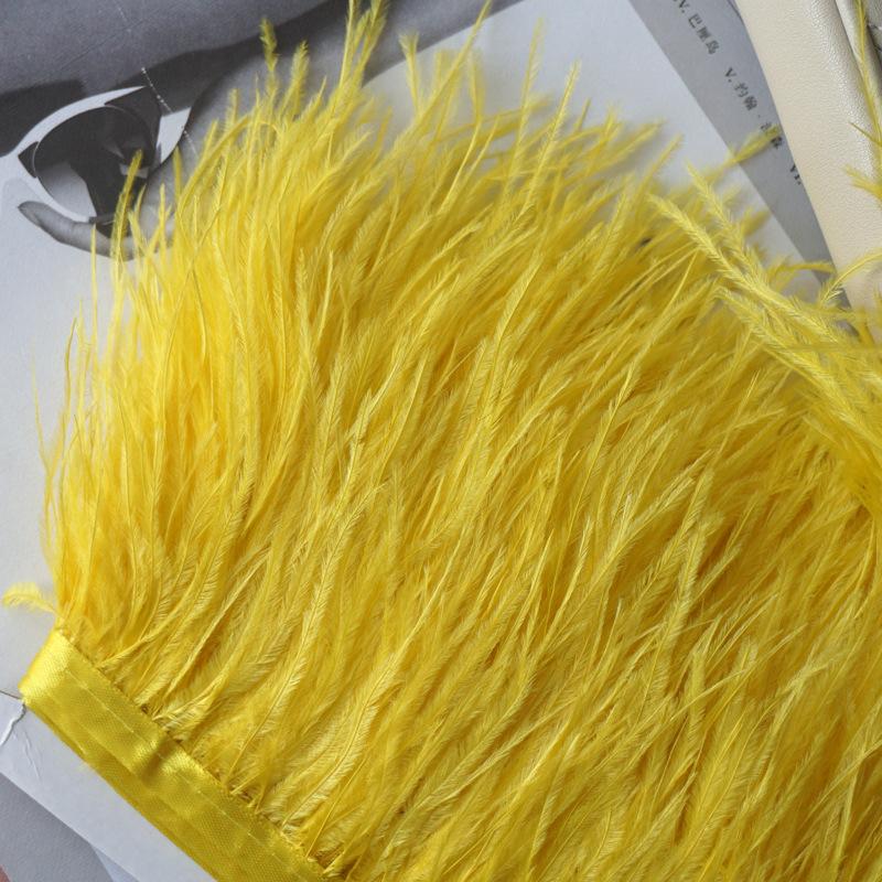 Culoare Pene de Struț Margine Pânză 9-11Cm Rochie Decorațiune Modă Pânză de Pene Cu Franjuri Accesorii Îmbrăcăminte