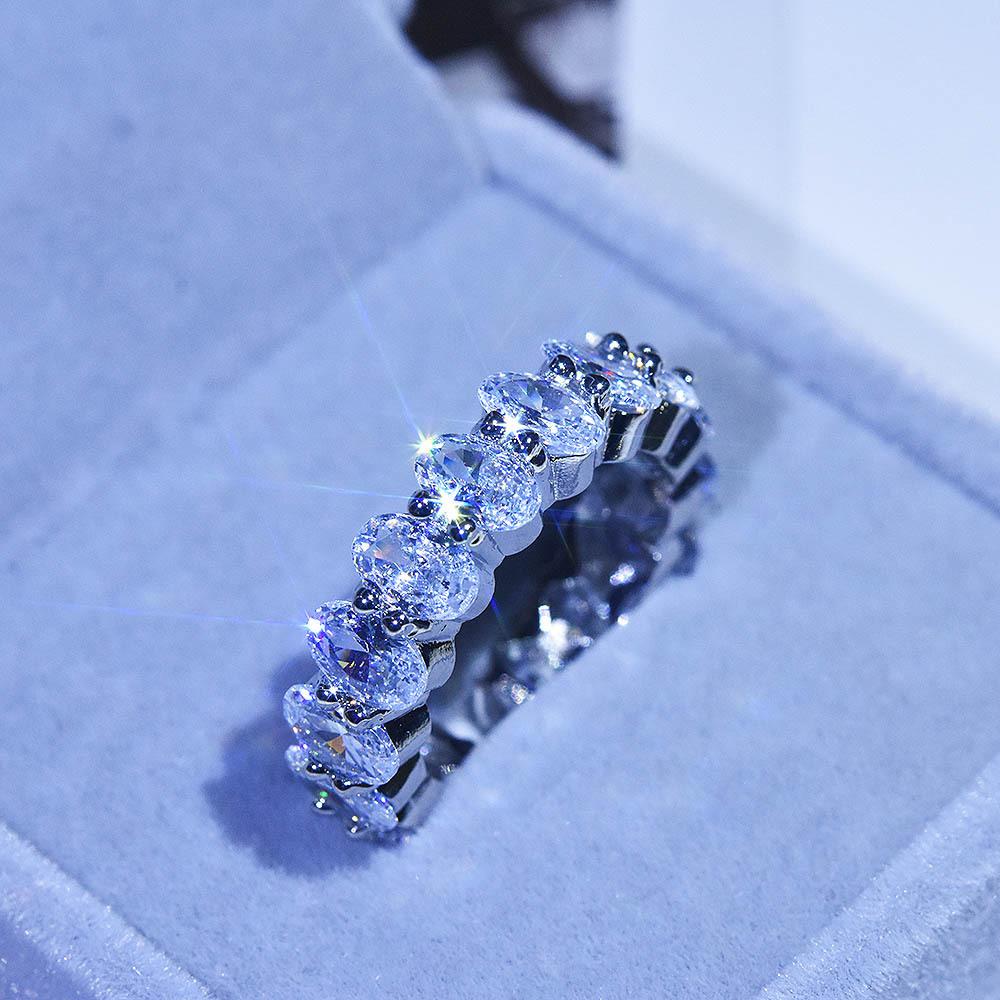 

Women Emerald Cut Moissanite Ring Stackable Row Diamond Fashion Index Finger Jewelry Gift no. 6