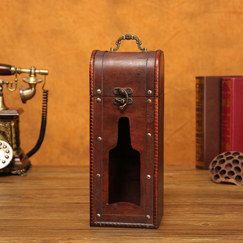 Europäische Designs Robuste Holz-Weinpräsentationsbox mit weicher Auskleidung für Weinliebhaber und Sammler Aufbewahrungslösung