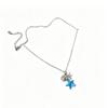 Exquisite Blue Starfish Shell Pendant Necklaces for Women Girls Vacation Style Artificial Crystal Beaded Necklaces Jewelry Gifts