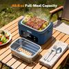 Cordless Heated Lunch Box 1.2L, 12000mAh Electric Food Warmer with Timer & LCD Display for Office, Car, Outdoor Use