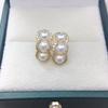 Natural freshwater pearl earrings with multiple beads, fashionable, luxurious, and high-end, versatile earrings for commuting