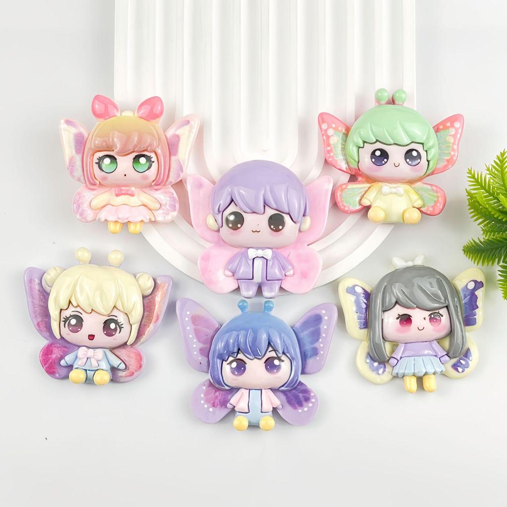 Cartoon Elf Girl Resin Accessories: DIY Phone Case, Hair Clip, Shoe Buckle, Bag Ornament
