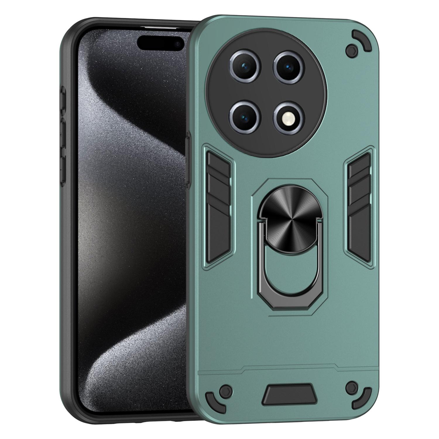 

For TECNO Camon 30S 4G/30S Pro 4G Case PC+TPU Drop Defend Phone Cover with Ring Kickstand Green