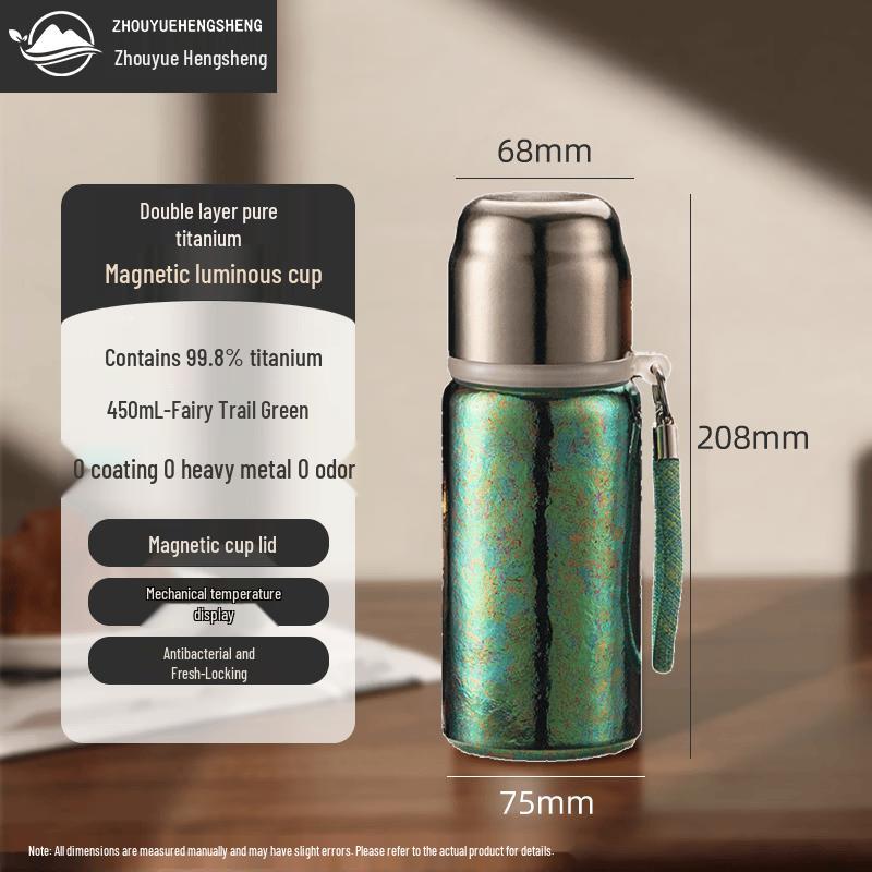 ZHOUYUEHENGSHENG Pure Titanium Insulated Tea Cup