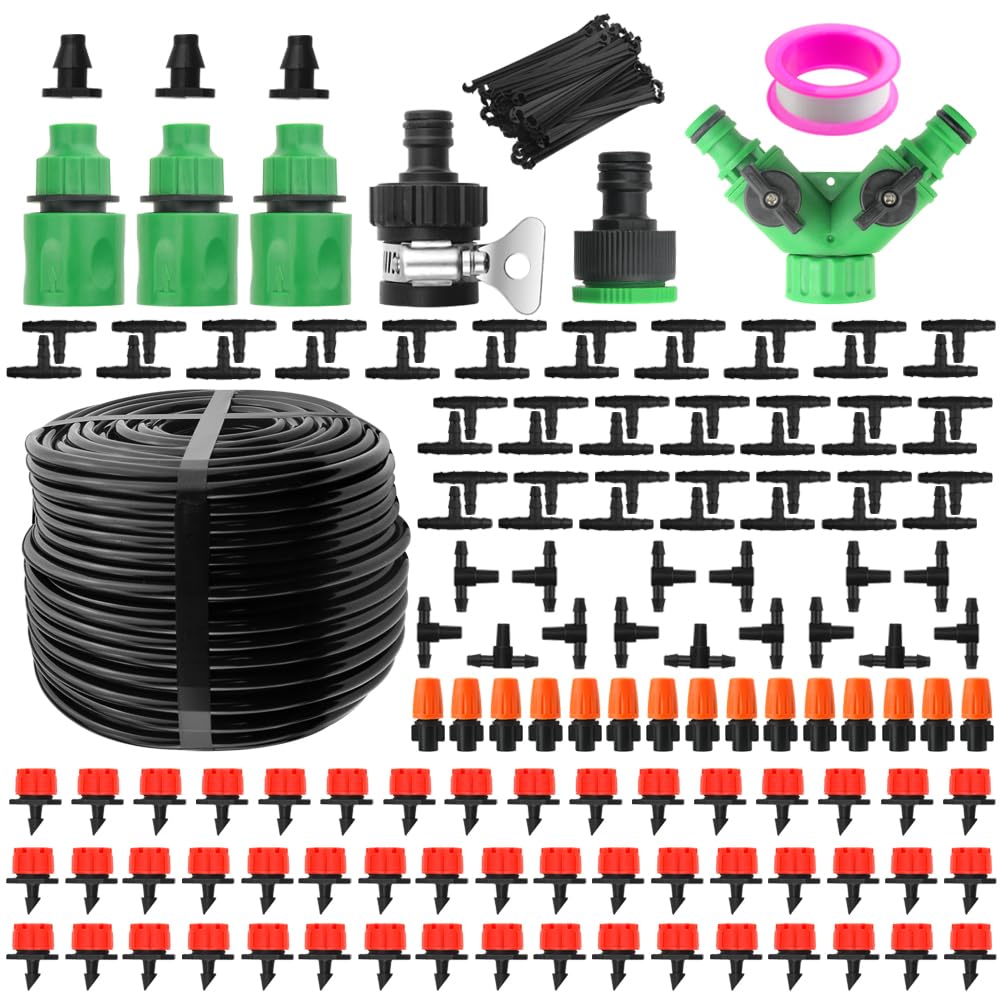 

WMYCONGCONG Automatic Watering System Kit with Spray Drip Water Irrigation System Kit for Home and Lawn Humidification 164ft/50m Hose, Nozzle, Nozzle,