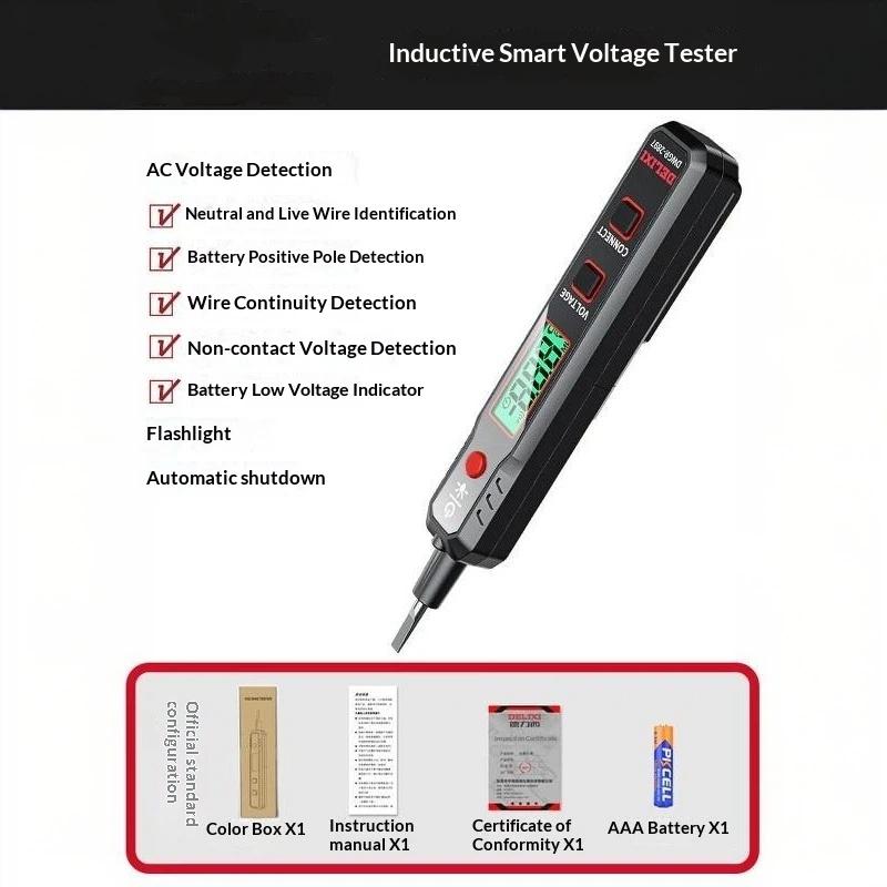 R2897 Smart Electric Voltage Tester Pen Multifunctional Accurate Voltage Measurement 1Pcs for Industrial Electrical Check