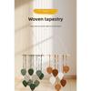 1/2 stuks handgeweven katoenen touw met bladeren, wandtapijt in boho-stijl, wanddecoratie van katoen.